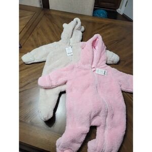 Two Kids Tales infant fleece sleepers (one 6 months, one 9 months)